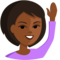 Person Raising Hand - Medium Black emoji on Messenger